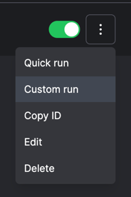 Prefect UI - Deployments - Custom Run